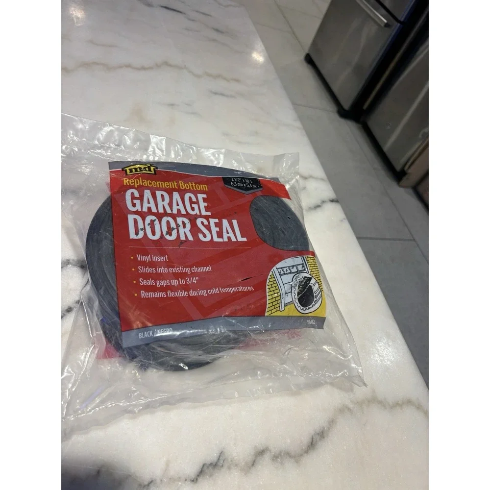 Brand New M-D Building Product 18 Ft. Black Vinyl Replacement Garage Door Seal 1